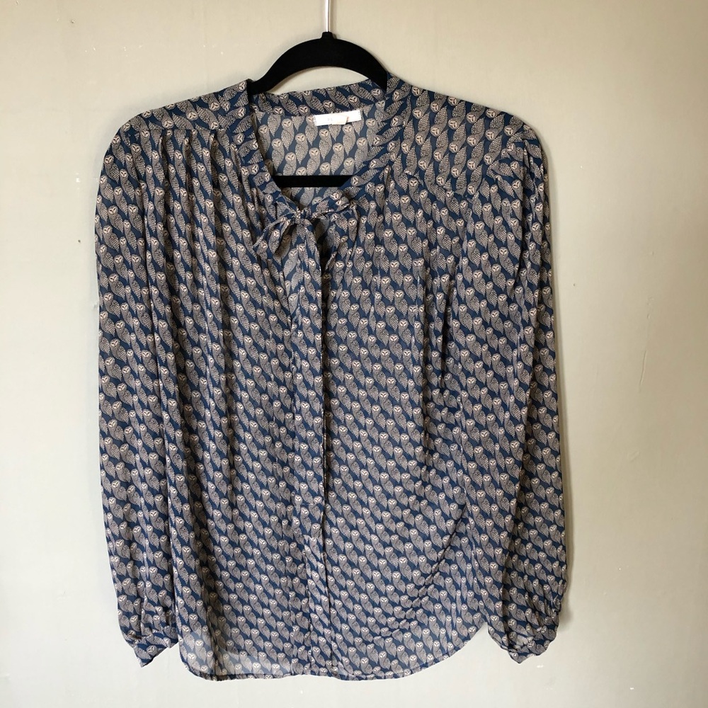 Silky Sheer Owl Blouse